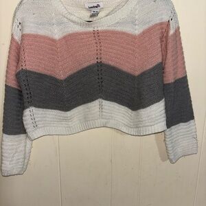 Link Pink and Gray Chevron Sweater